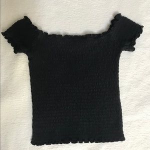 Ribbed off the shoulder crop top!
